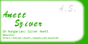 anett sziver business card